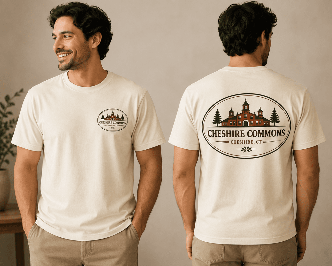 Ivory classic-fit t-shirt with a Cheshire Commons chest crest